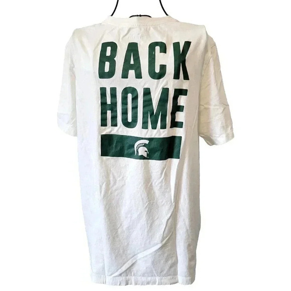 Nike MSU Spartans TShirt Large Unisex The Izzone Back Home White Basketball - Picture 2 of 3
